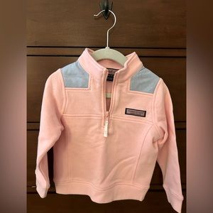 Never Worn! Vineyard Vines 3/4 pink quarter zip up size 3T